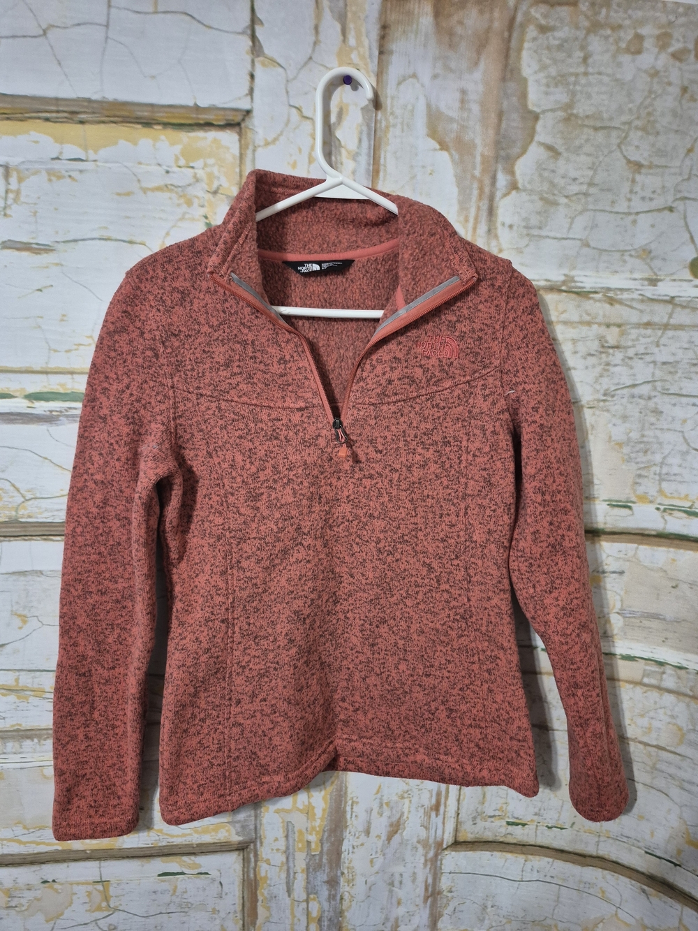 The North Face Women's Heathered Coral Quarter-Zip Pullover